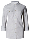 Marks & Spencer Indigo Collection Aubergine Pure Cotton Striped Shirt
