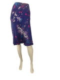 Mark & Spencer Purple Floral Print Navy Flippy Skirt with Elasticated Waist