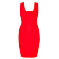 River Island Bright Coral Pencil Strappy Party Dress Cut Out Detail