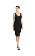 Marks & Spencer Black Fitted Party Pencil Dress with Chiffon Shoulder Straps Ori