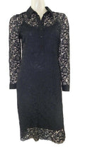 Marks & Spencer Black Lace Fitted Dress with Shirt Collar Orig Price £49