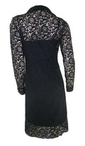 Marks & Spencer Black Lace Fitted Dress with Shirt Collar Orig Price £49