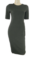 Dorothy Perkins Khaki Green Stretchy Bodycon Dress with Short Sleeves