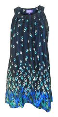 New Look Purple Label Silky Sleeveless Tunic Dress Print Design on Black 2 Colou