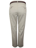 Marks & Spencer Indigo Collection Neutral Cotton Belted Cropped Chino Trousers