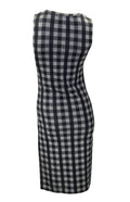 Topshop Simple Fine Jersey Grey Checked Shift Dress with Deep Side Splits
