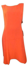 Marks & Spencer Deep Coral Crepe Sleeveless Dress with 4 Point Hem