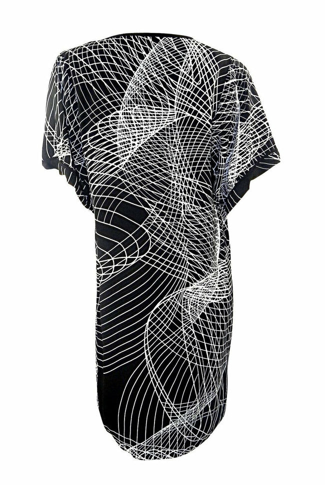 Marks & Spencer Black & White Spirograph Print Kimono Tunic Dress