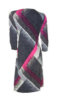 Marks & Spencer Pink/Grey Stretchy Shift Dress with 3/4 Sleeves Orig Price £45