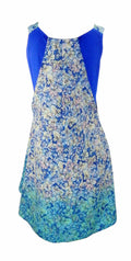 Dorothy Perkins Stretchy Mid Blue Dress with Top Floaty Floral Layer Sleeveless