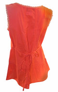 Dorothy Perkins burnt orange sleeveless cotton tunic raised decoration.