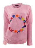 Layers Vintage Style Long Sleeve Jumper Circle of Flowers on Both Sides