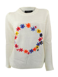 Layers Vintage Style Long Sleeve Jumper Circle of Flowers on Both Sides