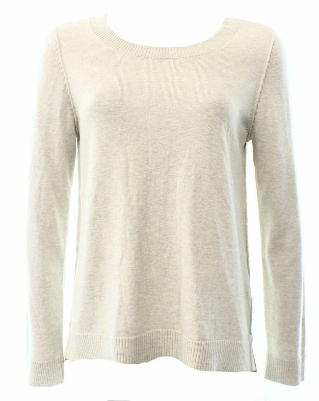INC International Concepts Oatmeal Sweater with Dip Back Size L Orig Price $69