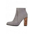 Wallis Grey Suede Effect Copper Heel Ankle Boot Org Price £49
