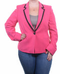 Anne Klein Smart Single Button Bright Pink Blazer Size 8 Orig Price $129