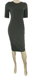 Dorothy Perkins Khaki Green Stretchy Bodycon Dress with Short Sleeves