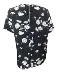 Wallis Black Oversize Short Sleeved Top Printed with White Flowers