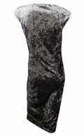 Marks & Spencer mink crushed velvet stretchy sleeveless shift dress with shaping