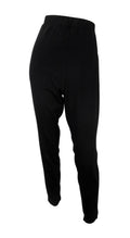 Debenhams Threads plus size black stretchy leggings with faux leather strip down