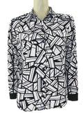 Marks & Spencer Black & White Graphic Print Long Sleeved Shirt Orig Price £35