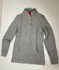 Florence & Fred Blue Striped Long Sleeve Fleece Top with Funnel Neck
