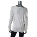 INC International Concepts Ivory Thin Knit Sweater Scattered Clear Stones Org89$