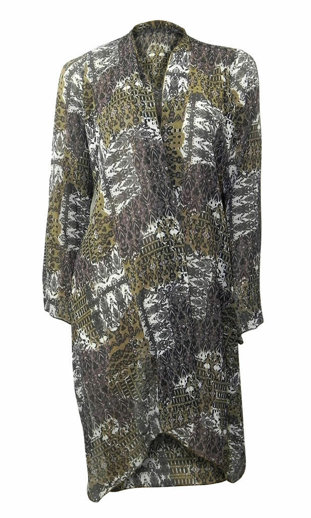 Marks & Spencer 'Twiggy' brown print chiffon kimono with split sides
