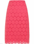 Monsoon Pink Cotton Embroderie Anglais A-Line Skirt Orig Price £55