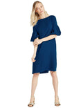 Marks & Spencer Prussian Blue Crepe Shift Dress with Feature Sleeves
