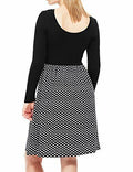 Marks & Spencer Black Geometric Print Stretchy Long Sleeve Dress Orig Price £59