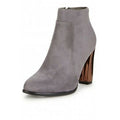 Wallis Grey Suede Effect Copper Heel Ankle Boot Org Price £49
