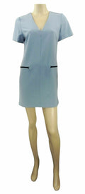 Ex Highstreet Pale Blue A Line Shift Tunic Dress with Zipped Detail & V Neckline
