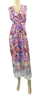 Marks & Spencer Multi Floral Stretchy Maxi Dress with V Neckline