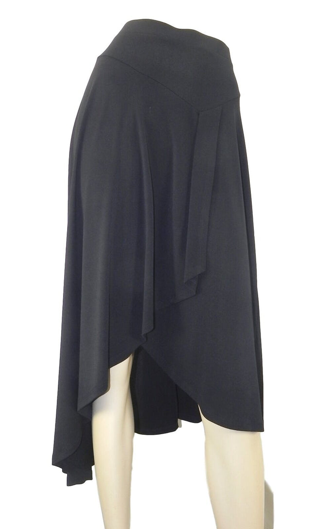 Marks & Spencer Black Crepe Cross Over Skirt with Tulip Front & Drop Hem