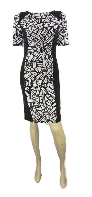 Marks & Spencer Black Stretchy Dress with Slimming Printed  Panels Orig Price £4