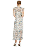 Marks & Spencer Floral Pastel Chiffon Maxi Dress with Frill Sleeves Orig Price £