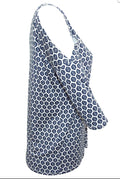 Marks & Spencer Navy Print Cold Shoulder Stretchy Top 3/4 Length Sleeves