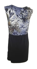 Wallis Sleeveless Black/Tan Dress Pencil Skirt Pleated Neckline Detail