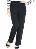 Marks & Spencer Woman Black Cotton Rich 2 Way Stretch Straight Leg Trousers