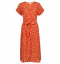 Hobbs Lucinda Red White Polka Dot Spotted Midi Summer Casual Dress 6 10 12 16