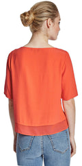 Marks & Spencer Collection Orange Short Sleeve Crepe Top Orig Price £29