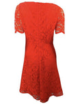 Marks & Spencer Red Lace Short Sleeve Fitted Party Dress Orig Price £45