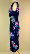 Marks & Spencer  Blue Floral Sleeveless Bodycon Midi Dress with V Neckline