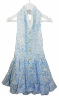 Good Quality Pale Blue Cotton Dress with Halter Effect Neckline