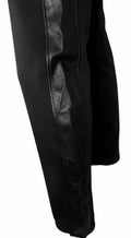 Debenhams Threads plus size black stretchy leggings with faux leather strip down