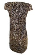 Oasis Smart Fitted Animal print Shift Dress V Neck Sleeveless Size 8