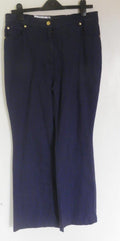Marks & Spencer Coloured Jean Style Trousers Slight Bootcut Elasticated in Waist